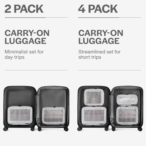 Image of Aerotrunk Compression Packing Cubes for Travel - Luggage Organizer Bags - Double Zipper Packing Cubes for Suitcases (2-Pack, Light Grey)
