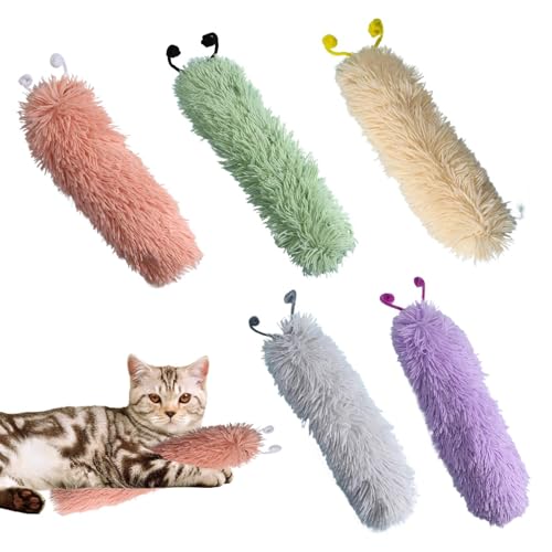 Catnip Toy -Interactive Cat Toy | Catnip Caterpillarのぬいぐるみ|一口耐性チュートイ|猫を噛むおもちゃ|子猫や大人の猫用の柔らかい歯が生えるおもちゃ|屋内のネコの運動に魅力的な遊び