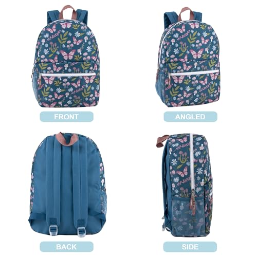 Image of Trail maker 17 inch Backpack for Travel & Commute, Zippered Front & Mesh Side Pockets, Padded Straps