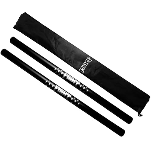 F.A.L. product Martial Arts Equipment Foam Padded Sticks with Carry Bag Case Set 2 Pieces (Black)
