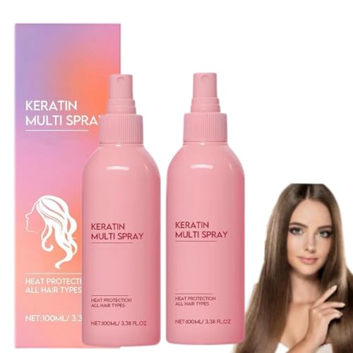 Spray de keratina para el cuidado del cabello, Spray de keratina para el cuidado del cabello, Cuidado suavizante de, Mascarilla reparadora para todo tipo de cabello (2 piezas)