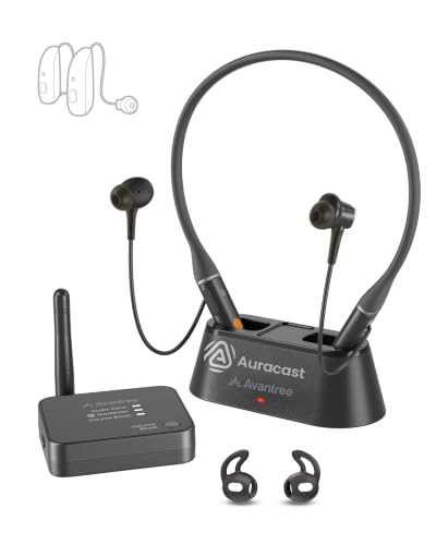 Image of Avantree Aura Loop - Auracast Wireless TV Earbuds with Dual Connection for TV & Phone, 3 EQ Modes with Voice Clear, Charging Dock, Compatible with Auracast Hearing Aids for Seniors & Hard of Hearing