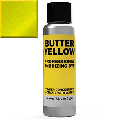 Professional Aluminum Anodizing Pigment Dyes | Yellow 4A | Light to Rich Yellow | Powder Concentrate Makes 7.6 Liters or 2 Gallons