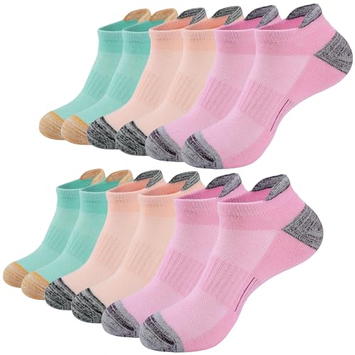 InaWarm 6 Pares Calcetines Tobilleros Mujer 35-42, Deporte de Algodón Transpirable, Cortos Running Verano, Antiampollas para Correr Yoga Viajes