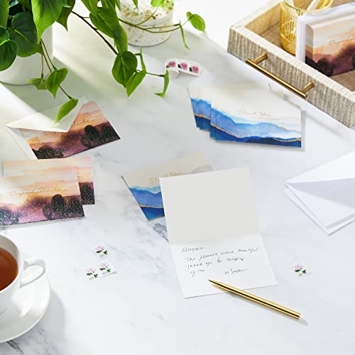 Hallmark Funeral Thank You Cards Assortment, Watercolor Landscapes (50