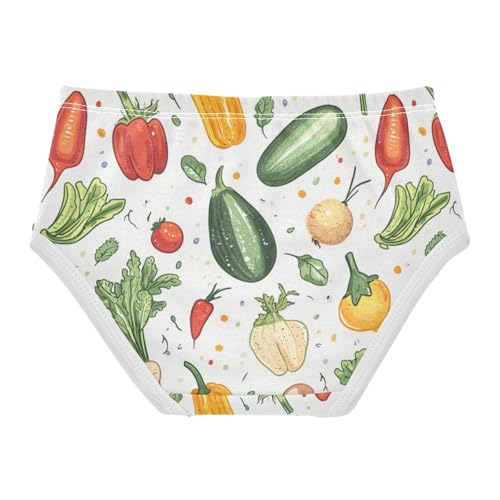 ZZKKO Cute Vegetables Girls Underwear Toddler Panties for Girls Comfort Brief Size 2T-8Y2