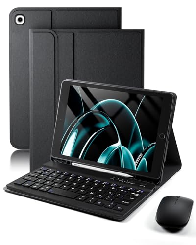 TUNKARMOR Keyboard Case for iPad mini 5 & Mini 4 7.9 inch - with Mouse and Magnetically Keyboard, Case with Pencil Holder for iPad mini 5th / 4th Generation, Auto Sleep/Wake, Black