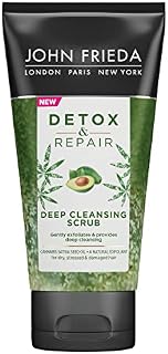 John Frieda Detox & Repair Deep Cleansing Scrub 150 ml for Dry, Stressed & Damaged Hair