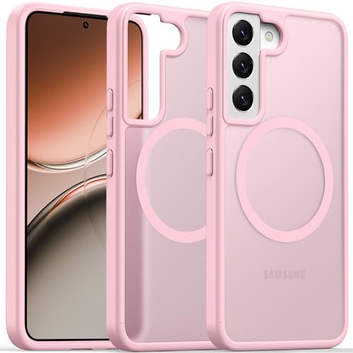 Image of Oterkin Magnetic for Samsung Galaxy A17 /A16 Case Matte, A17 / A16 Phone 5G Case Compatible with MagSafe Frosted Translucent Shockproof Anti-Scratch Slim Fit Case Military Grade Protection (Light Pink)