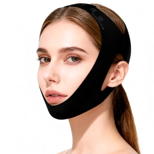 Bandeau V-Face Réutilisable, Masque Visage Ergonomique et Confortable, Lifting Visage 360° et Raffermissant, Ajustable Léger et Respirant, Physique...