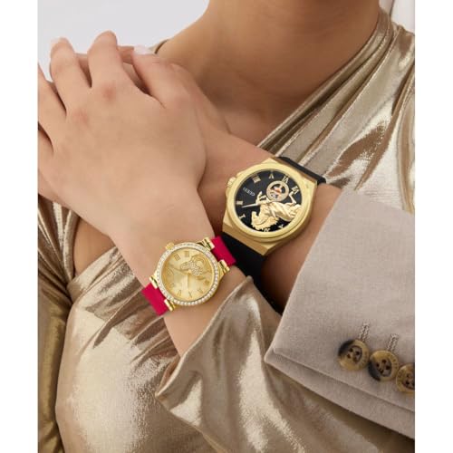 Image of GUESS Round 44mm Black Dial Analog Men Watch - GW0979G1