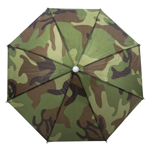 Image of Windy City Novelties 13 inch Hands-Free Umbrella Hat - Sun & Rain Protection for Outdoor Events, Fishing, Festivals & Costume Fun - Adjustable Fit for Adults & Kids