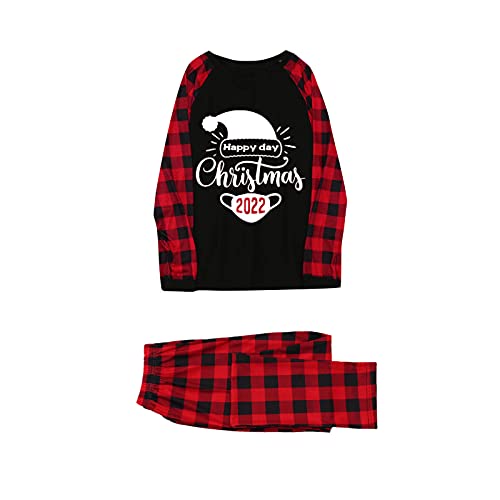 Preisvergleich Produktbild Hengyouhui Schlafanzug Weihnachten Pyjama Familie Zweiteilige Nachtwäsche Karierte Homewear Bluse + Plaid Lange Hosen