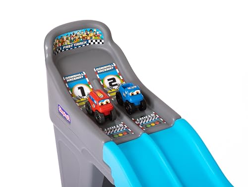 Image of Simplay3 Fast Track Downhill Raceway, Dual Racetrack for Kids Cars for Toddlers, 2 Toy Race Cars Included, Made in USA