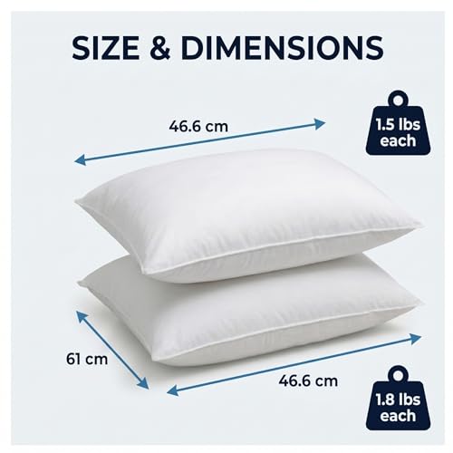 Image of Restify Premium Microfiber Pillows Set of 2 | Soft Adjustable Pillow for Sleeping | Breathable, Hypoallergenic Pillow for Side, Back & Stomach Sleepers (White)