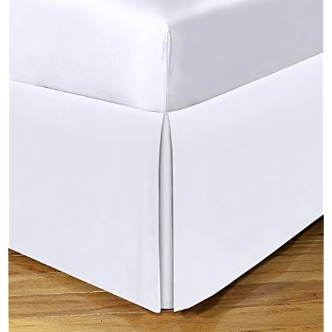 Spacemaker Extra-Long 21" Drop Length Bed Skirt, California King, White Cover