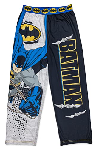 BATMAN Boy’s Lounge Pant Cozeez with Matching Slippers Sizes 4/5, 6/7, 8, 10/12, Black/Blue (Black Blue, 10-12)2
