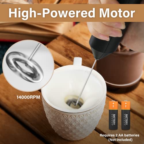 Yssoa ELECTRIC MILK FROTHER HANDHELD With Stainless Steel Stand Battery Operated Whisk Drink Mixer thumb #1