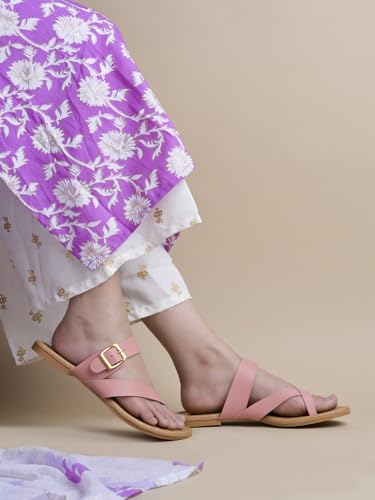 Image of Shoetopia Women's Flats with Side Buckle | Stylish Comfortable Slip-On Ballerina Shoes for Women & Girls | Casual & Office
