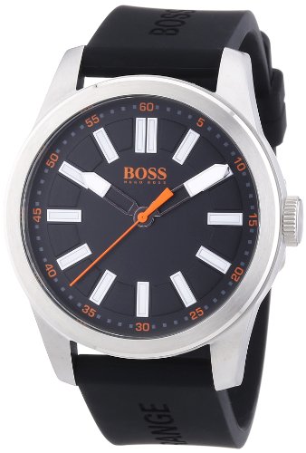 Boss Orange Big Up 1512936 - Reloj analógico de Cuarzo para Hombre, Correa de Silicona Color Negro