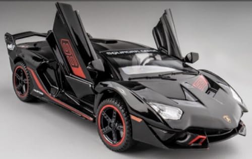 Image of 1:32 Scale Lambroghini SC18 Alston Toy Car | Metal Pullback Diecast Car for Kids with Openable Doors, Sound, Light Effects Toy for Car Enthusiasts (Color As Per Available),black