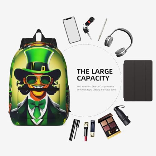 Sac à dos de voyage imprimé Happy St Patrick avec poches multiples - 7