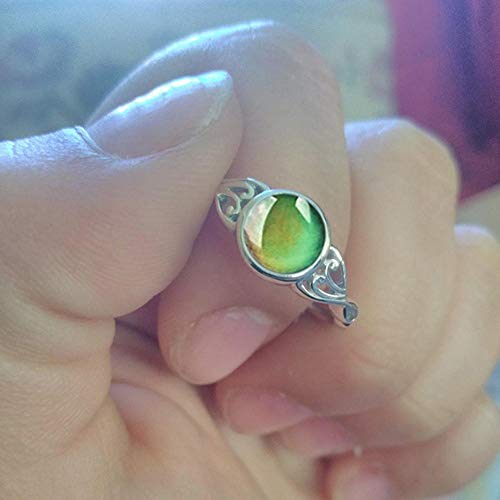 Vintage Silver Ring 925 Sterling Silver Round Crystal Temperature Sensitive Color Changing Mood Ring3