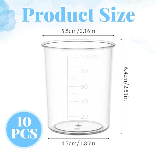 10 Vasos medidores plásticos desechables 100 ml miniatura 2