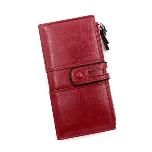 Women's Wallet Long Leather Wallet Large-capacity Buckle Zipper Clutch Bag Multi-card Wallet Zipper Women's Wall