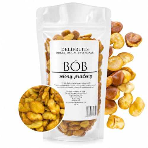 BÓB PRAŻONY SOLONY 1000G (1 KG) CHIPSY Z BOBU CHRUPKIE KLASA A+ DELIFRUITS