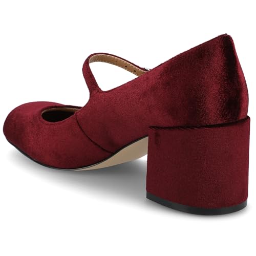 Journee Collection Women's Okenna Mary Jane Pumps, Wine, 7.5 Wide4