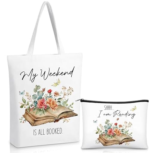 Xuniea 2 Regalos para Amantes de Libros Bolso Tote para Lectores Bolsa de Hombro Reutilizable de My Weekend Is All Booked Bolsa de Maquillaje para Cumpleaños Navidad | Ya disponible en tu tienda friki favorita! En mundofriki.es! Xuniea 2 Regalos para Amantes de Libros Bolso Tote para Lectores Bolsa de Hombro Reutilizable de My Weekend Is All Booked Bolsa de Maquillaje para Cumpleaños Navidad | Ya disponible en tu tienda friki favorita! En mundofriki.es!