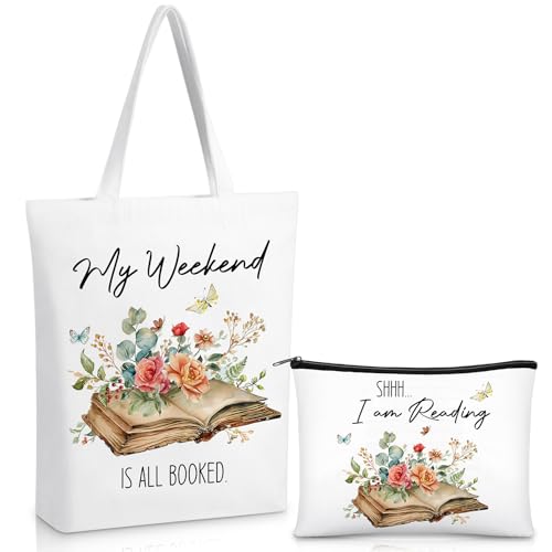 Xuniea 2 Regalos para Amantes de Libros Bolso Tote para Lectores