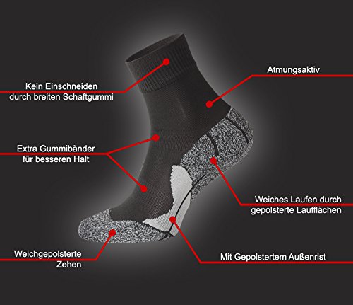 STARK SOUL Sportsocken Calzini, Nero, 39-42 Uomo