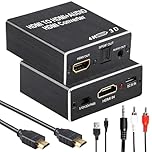 HDMI Audio Extractor Splitter, HDM Converter, 4K 2K@30HZ 3D HDMI to Optical Digital Toslink SPDIF Splitter Adapter with RCA 3.5mm Stereo Audio Jack for PS5 PS4 PS3 Blu-Ray Player HDTV