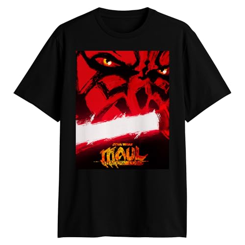 Star Wars Darth Maul Sith Eyes Lightsaber Poster Adult T-Shirt(Black Medium)