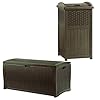 Suncast trash hideaway outdoor garbage outdoor patio storage deck box brown  urban country home decor
