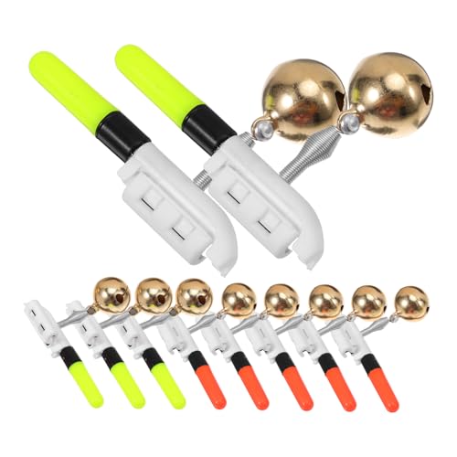 GOOHOCHY 10Pcs Fishing Rod Alarm Light LED Bite Alarm for Fishing Poles with Ringing Function for Beginners and Enthusiasts