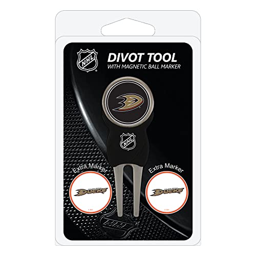 Team Golf NHL Anaheim Ducks Divot Tool Pack With 3 Golf Ball Markers Divot Tool with 3 Golf Ball Markers Pack, Markers are Removable Magnetic Double-Sided Enamel