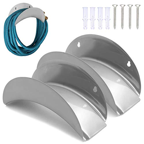 Water Hose Holder, Hose Holders Organizer for Outside Can Accommodate Large Hoses, Wall Mount Garden Hose Holder Hanger for Storage Waterhose (2 Pack)