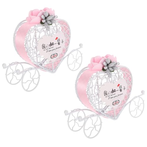 FRCOLOR Boîtes à Dragées de Carrosse Cœur en Tôle, Lot de 2 Pièces, Design Creux et Finition Soignée, pour Fêtes D'halloween et Mariages