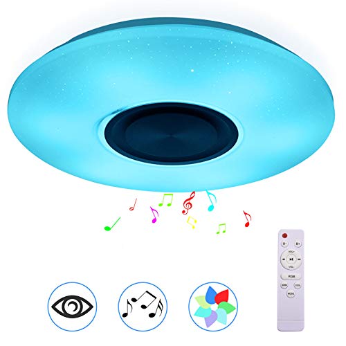 Sternenhimmel Deckenleuchte LED,36W Musik LED Deckenleuchten mit Bluetooth Lautsprecher, Smartphone APP Fernbedienung,Dimmbar 3300-6500K RGB