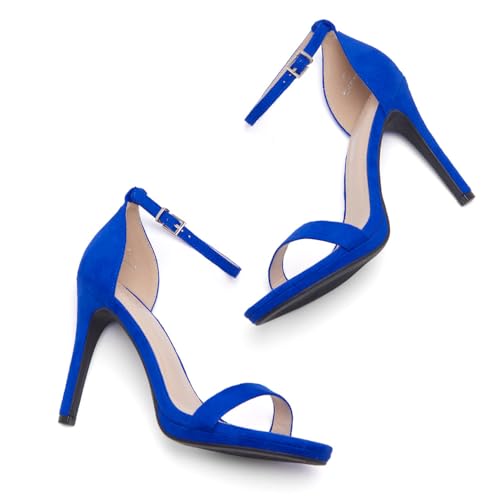Image of Shoe Land Women's High Heels - Open Toe Stiletto Heels with Adjustable Ankle Strap | Dressy Sexy Strappy Heeled Sandals for Wedding, Prom, Party & Evening Wear