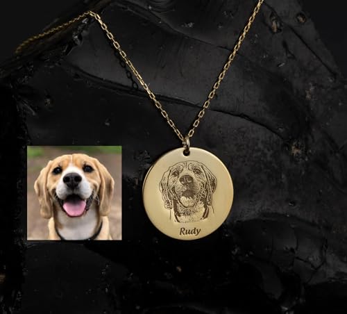 Happily Ever Custom 925 Sterling Silver Pet Portrait Necklace – Personalized Memorial Animal Jewelry with Photo Engraving – Handmade Gift for Pet Lovers – Animal Keepsake3