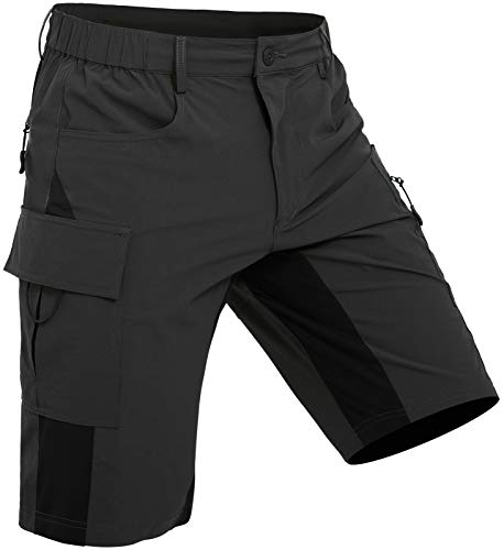 Wespornow Short de cyclisme pour homme avec 5 poches, Noir , Waist 34”-36” Cover