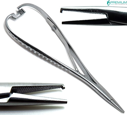 Dental Mathieu Needle Holder with Hook 14cm Multi Position Ratched Forcep Orthodontic Instruments