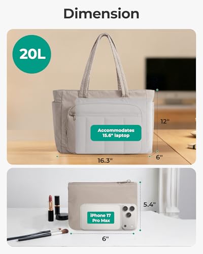BAGSMART 2-in-1 Puffer Tote Set