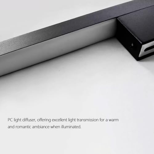 Aplique de pared moderno de hierro y aluminio negro con LED de luz cálida 5