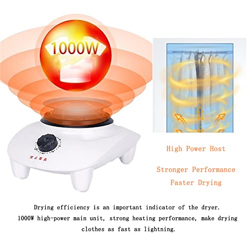 Secador de roupa doméstico 1000W de secagem rápida, suporte de carga 30kg, ciclone térmico de temper