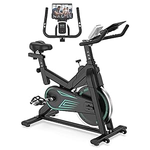 Indoor Cycling Bike Stationary - Exercise Bike for Home Cardio Workout with Comfortable Seat Cushion & Silent Belt Drive & Pad Holder